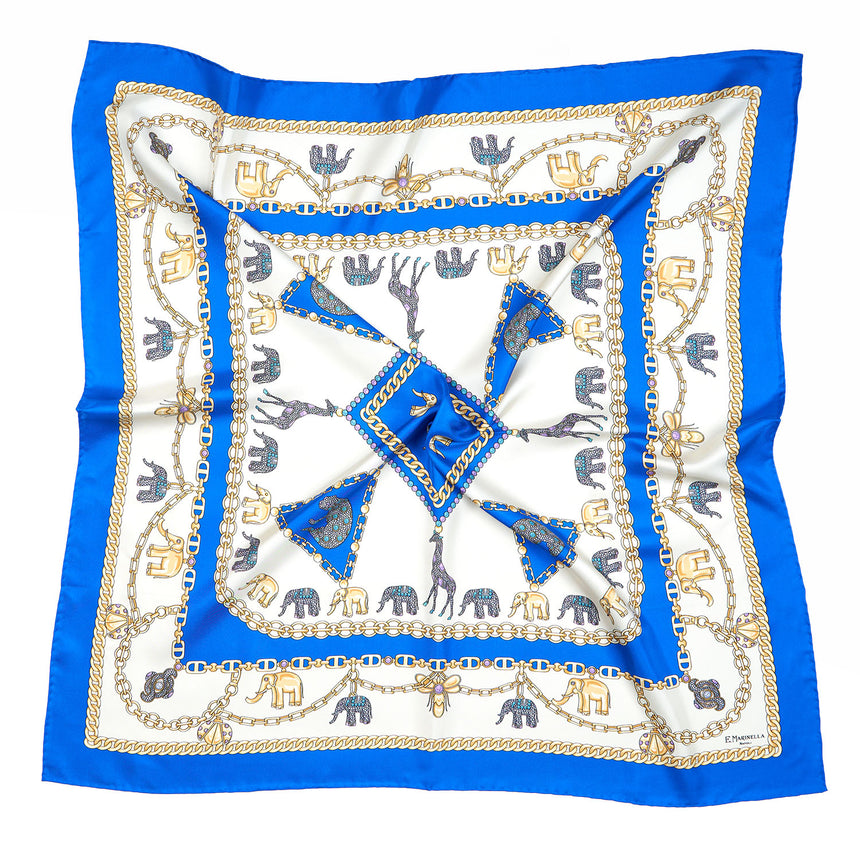BLUETTE SILK SCARF 90