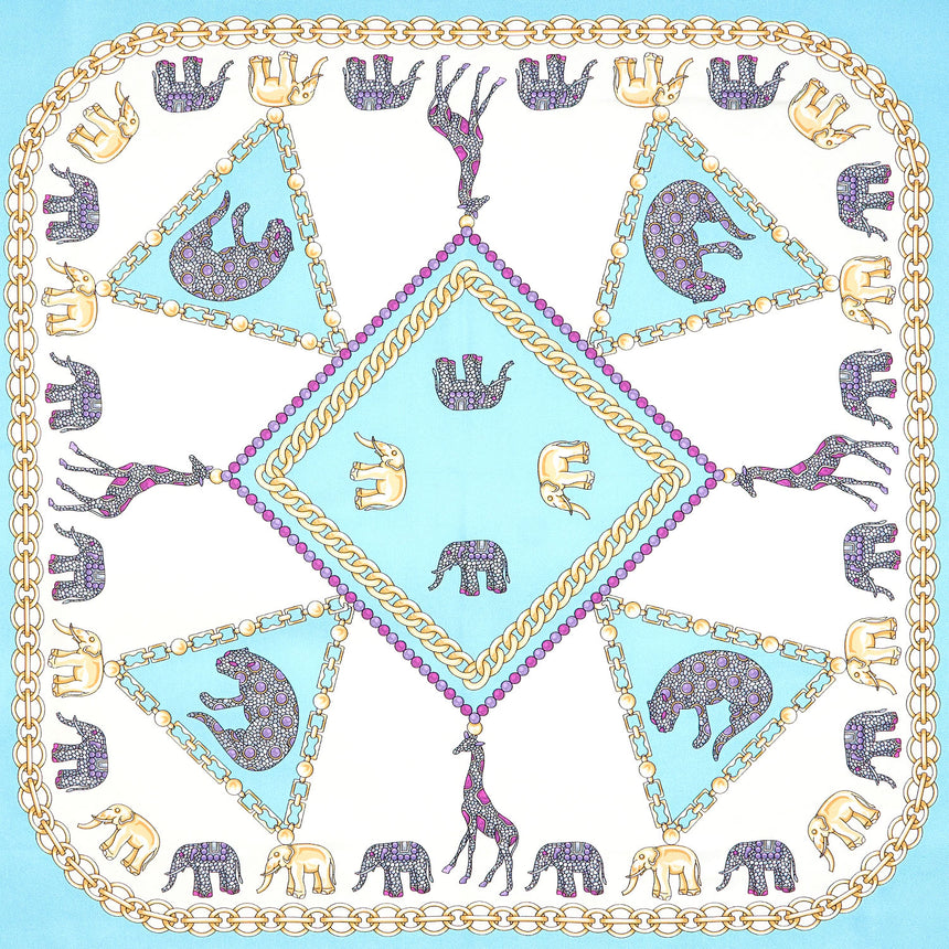 LIGHT BLUE SILK SCARF 90