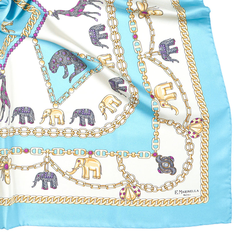 LIGHT BLUE SILK SCARF 90