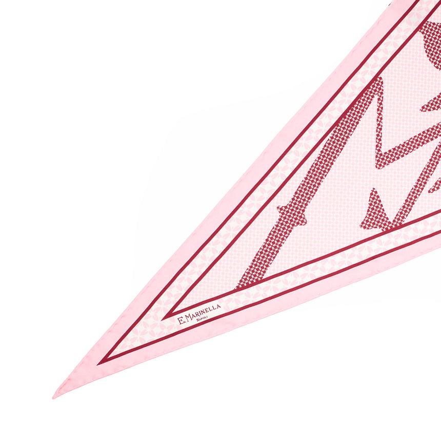 PINK SILK DIAMOND SHAPE SCARF