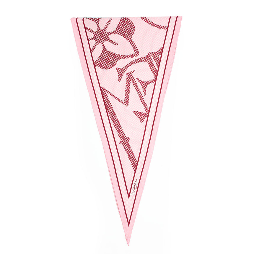PINK SILK DIAMOND SHAPE SCARF