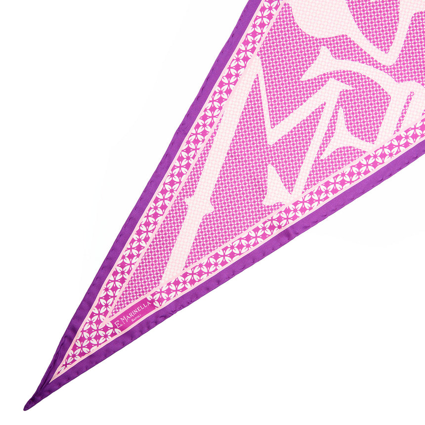 VIOLET SILK DIAMOND SHAPE SCARF