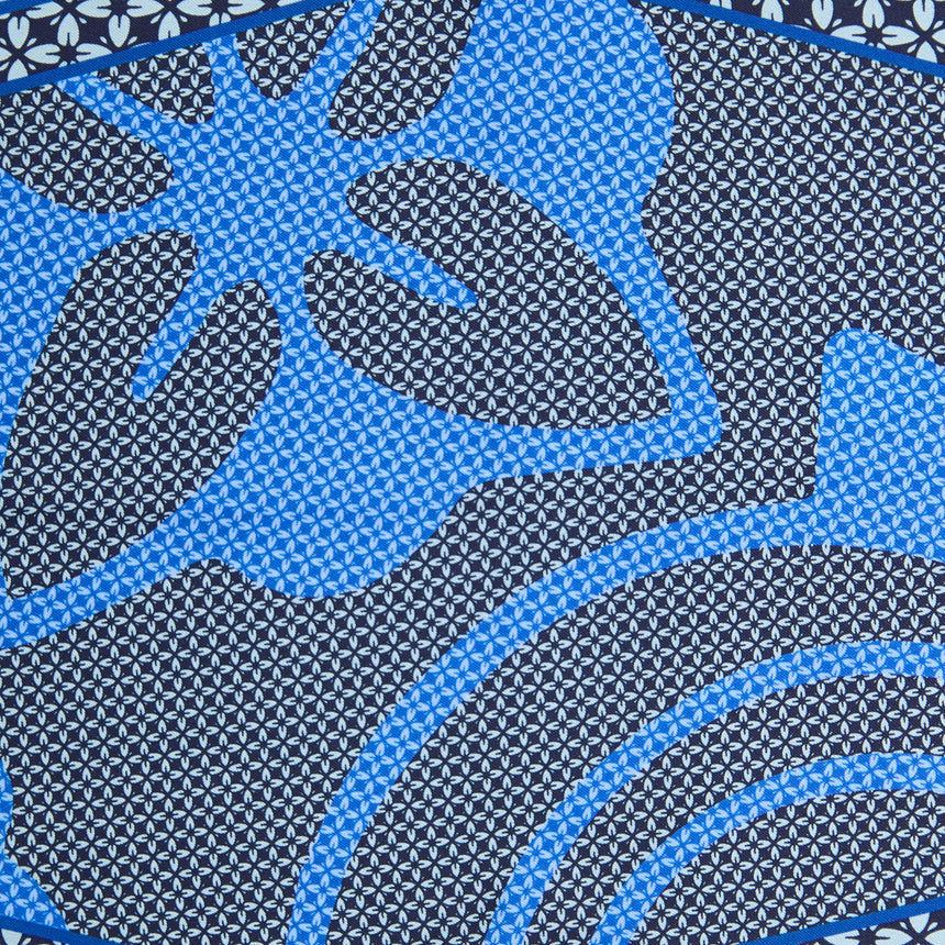 DARK BLUE SILK DIAMOND SHAPE SCARF