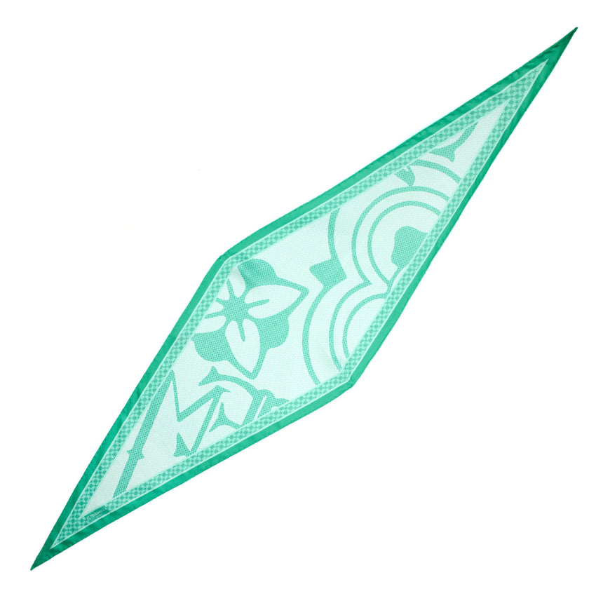 GREEN SILK DIAMOND SHAPE SCARF