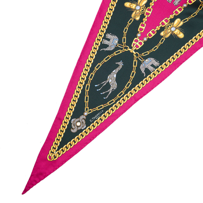 FUCHSIA SILK DIAMOND SHAPE SCARF
