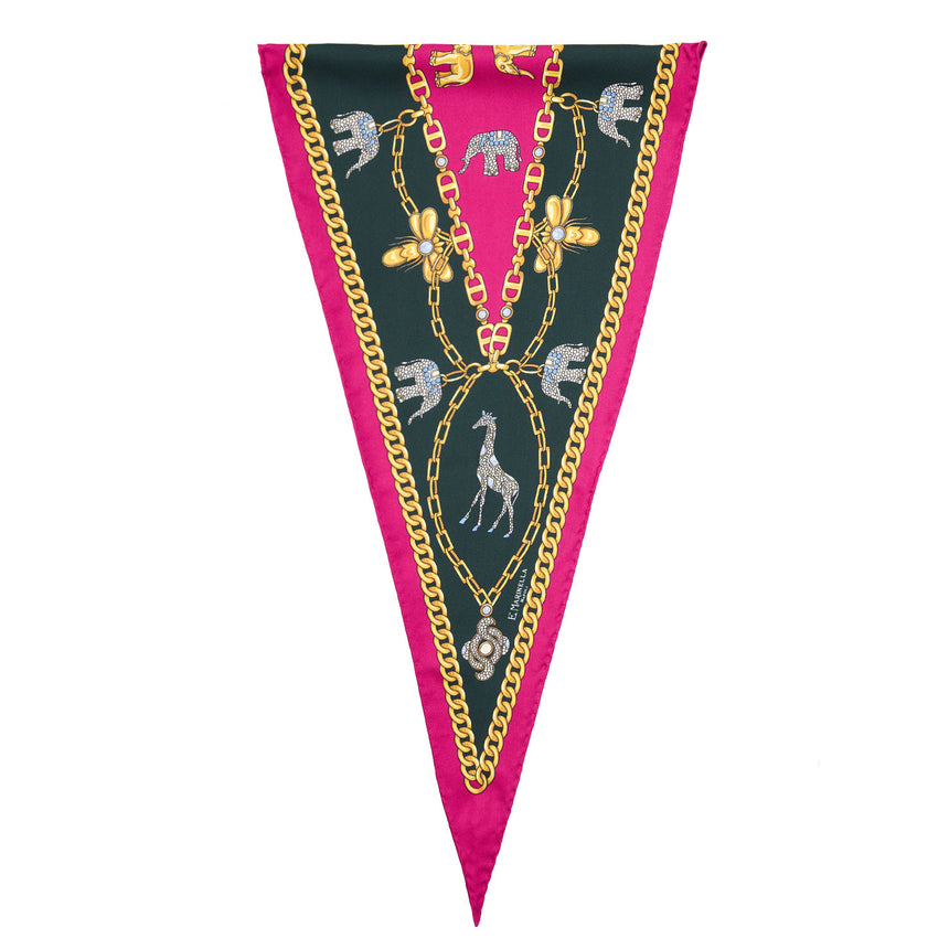 FUCHSIA SILK DIAMOND SHAPE SCARF