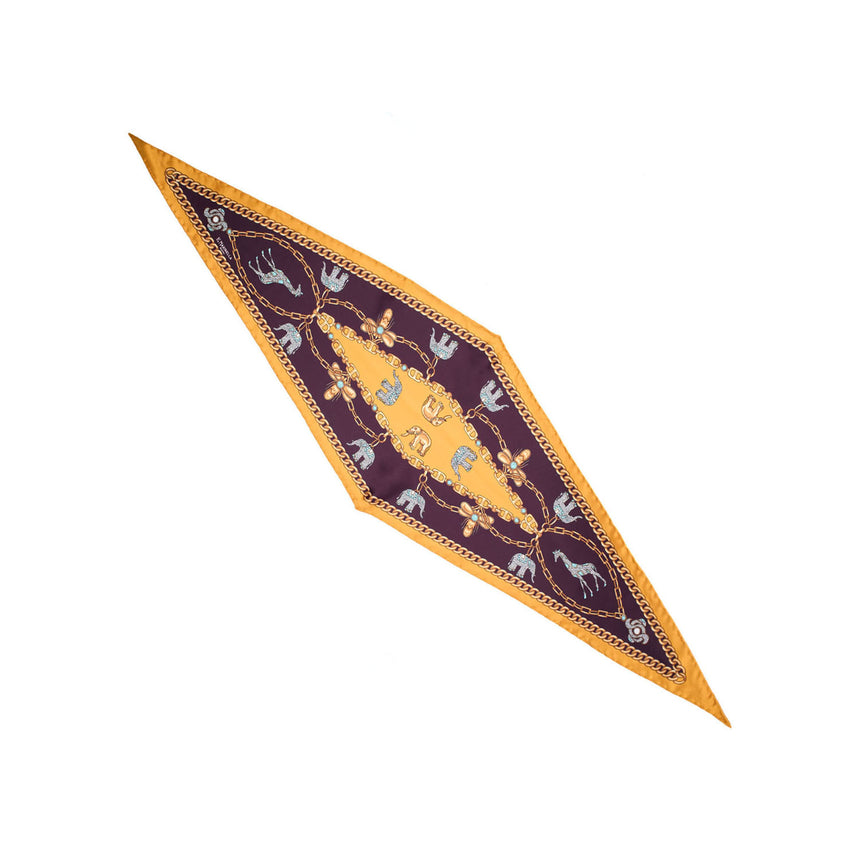FOULARD ROMBO IN SETA GIALLO