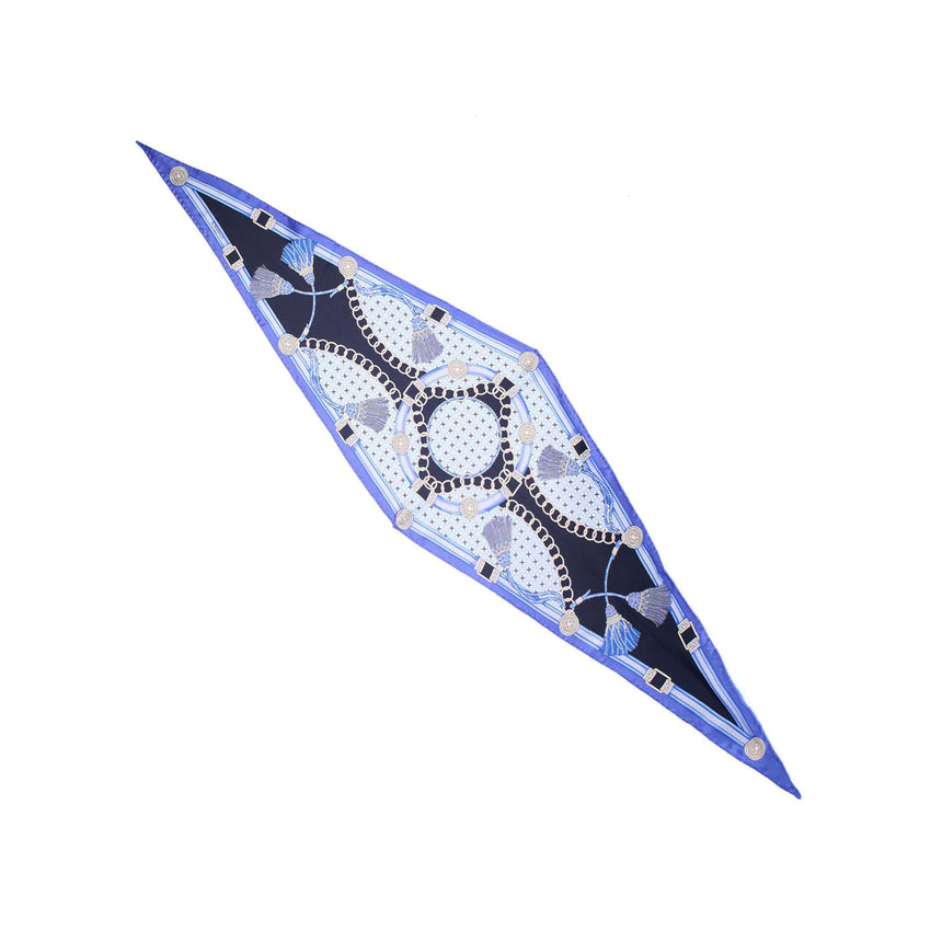 FOULARD ROMBO IN SETA BLU