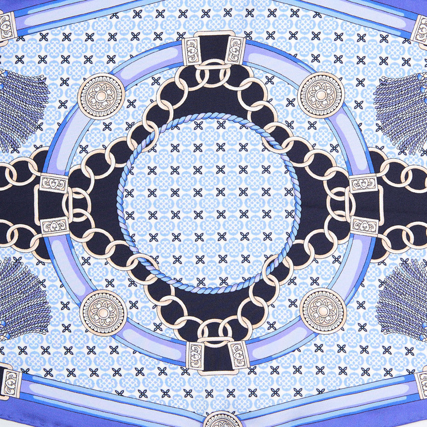 FOULARD ROMBO IN SETA BLU