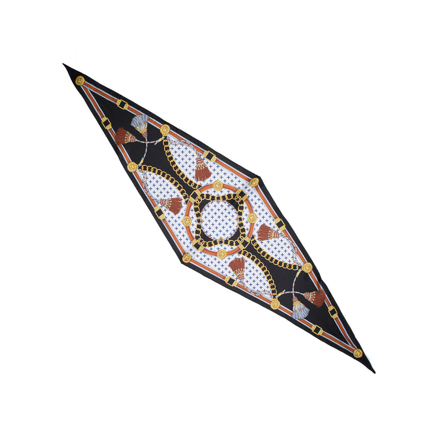 FOULARD ROMBO IN SETA NERO