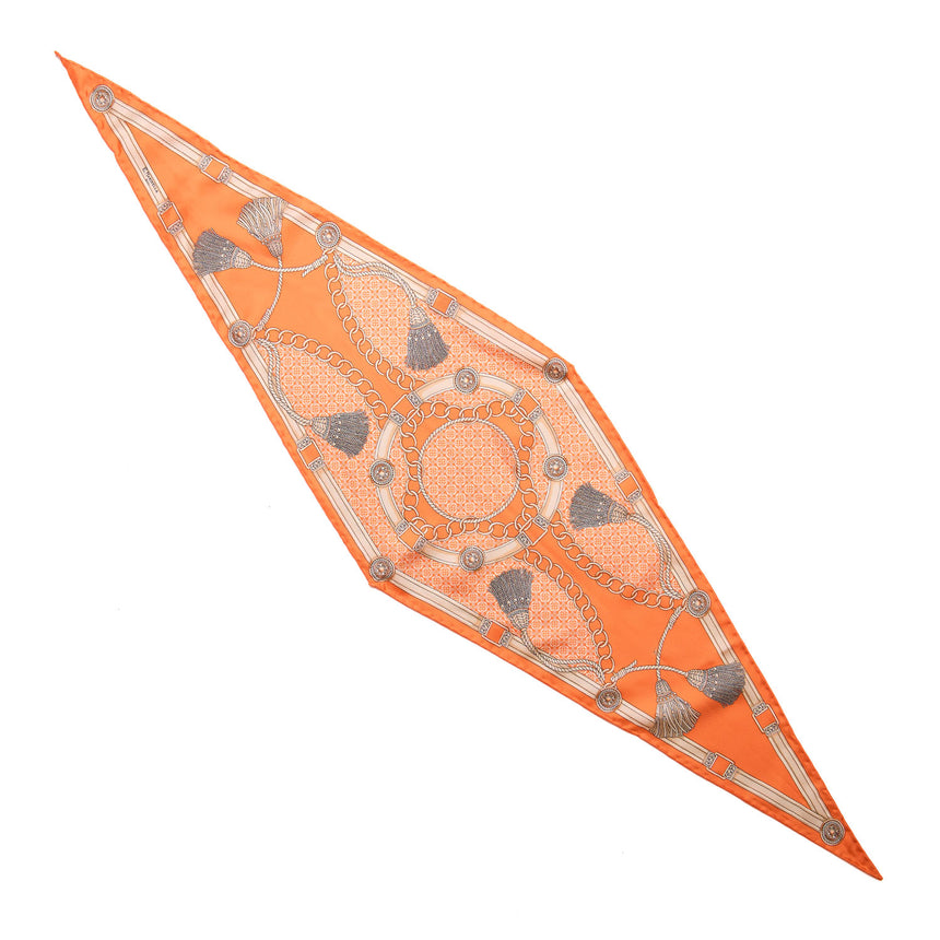 ORANGE SILK DIAMOND SHAPE SCARF