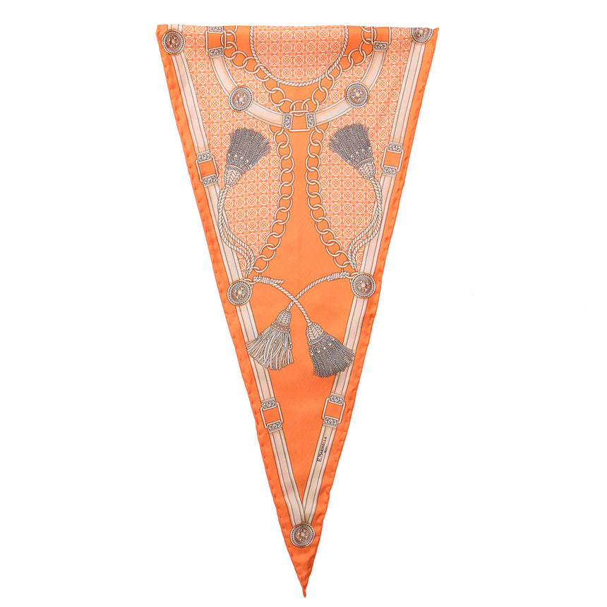 ORANGE SILK DIAMOND SHAPE SCARF