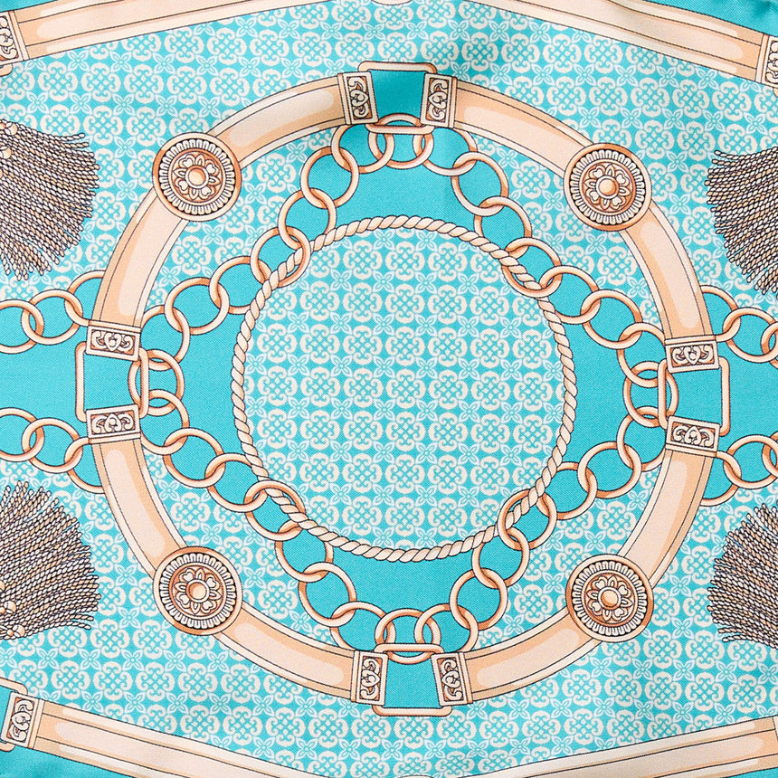 LIGHT BLUE SILK DIAMOND SHAPE SCARF