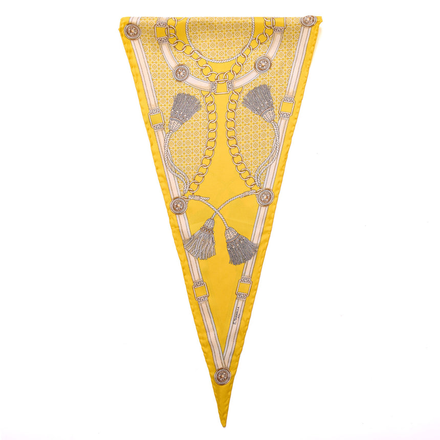 YELLOW SILK DIAMOND SHAPE SCARF