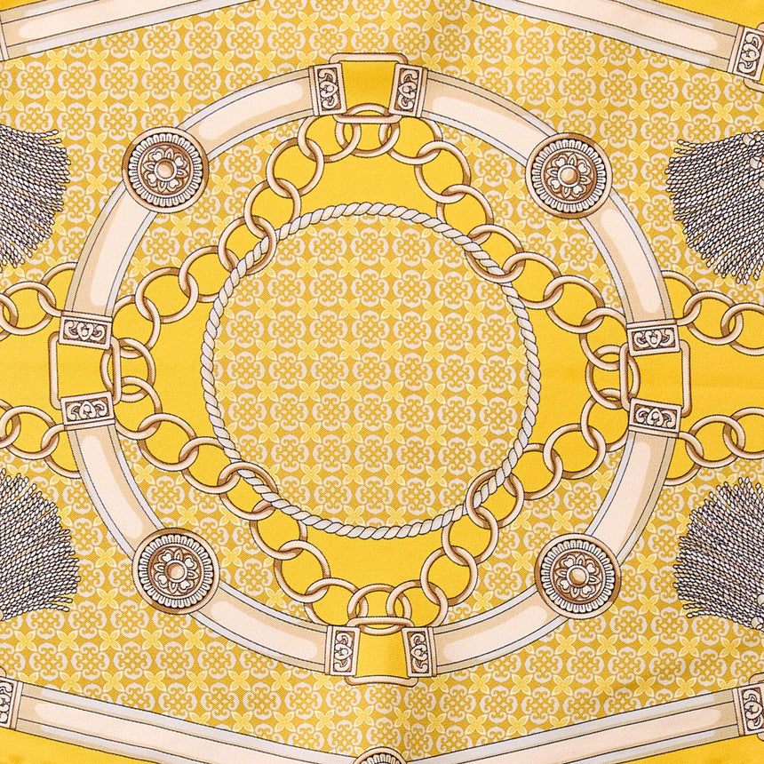 YELLOW SILK DIAMOND SHAPE SCARF