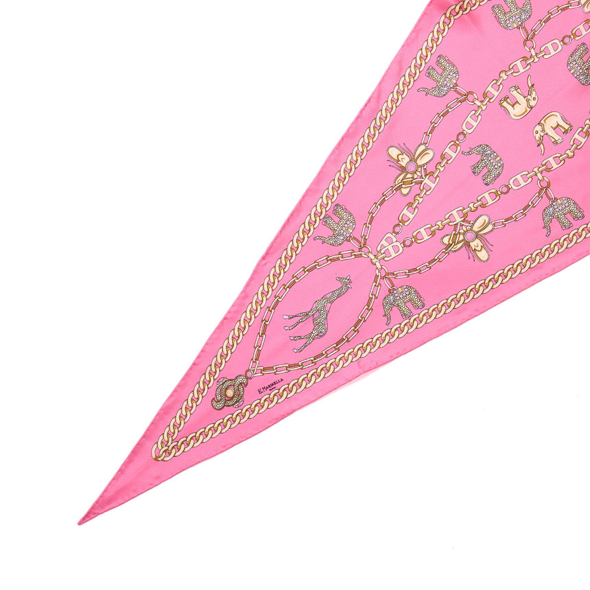 PINK SILK DIAMOND SHAPE SCARF