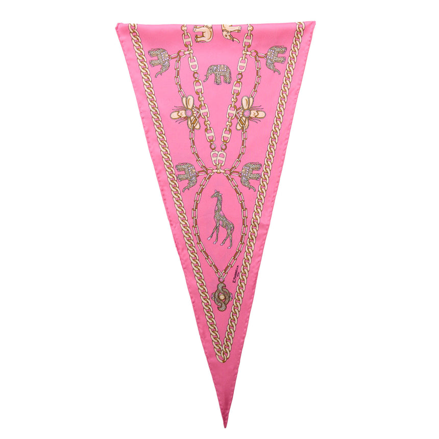 PINK SILK DIAMOND SHAPE SCARF