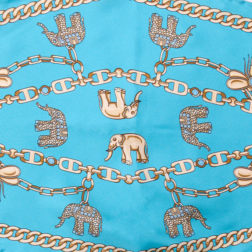 LIGHT BLUE SILK DIAMOND SHAPE SCARF