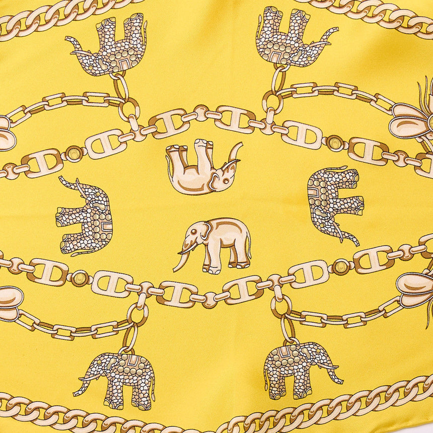 YELLOW SILK DIAMOND SHAPE SCARF