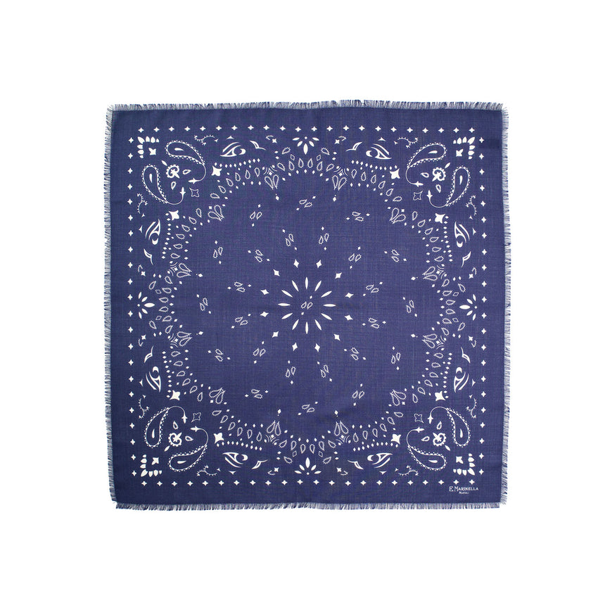 FOULARD IN LANA, CASHMERE E SETA 65 BLU SCURO