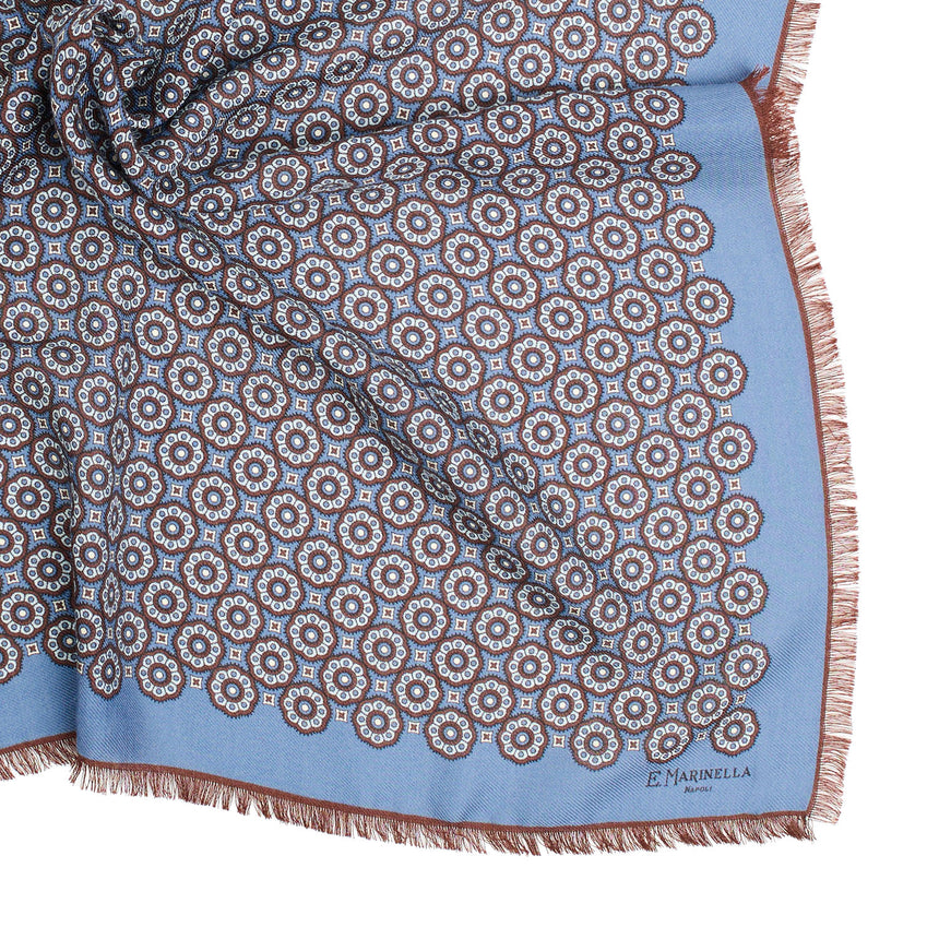 POWDER BLUE WOOL, CASHMERE AND SILK SCARF 65
