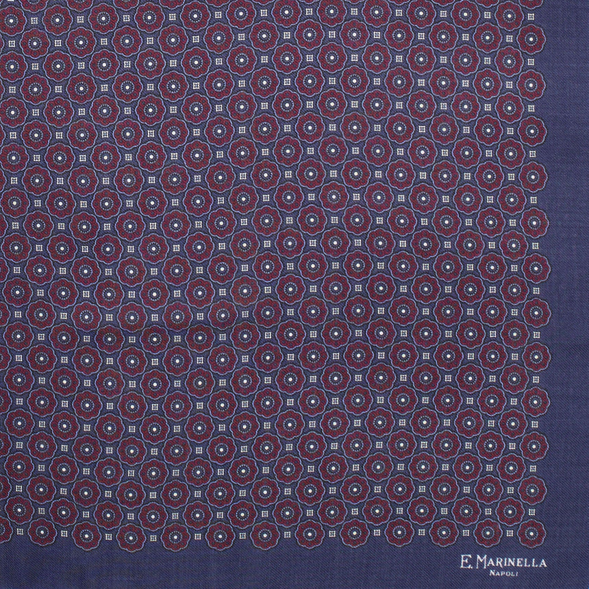 DARK BLUE WOOL, CASHMERE AND SILK SCARF 65