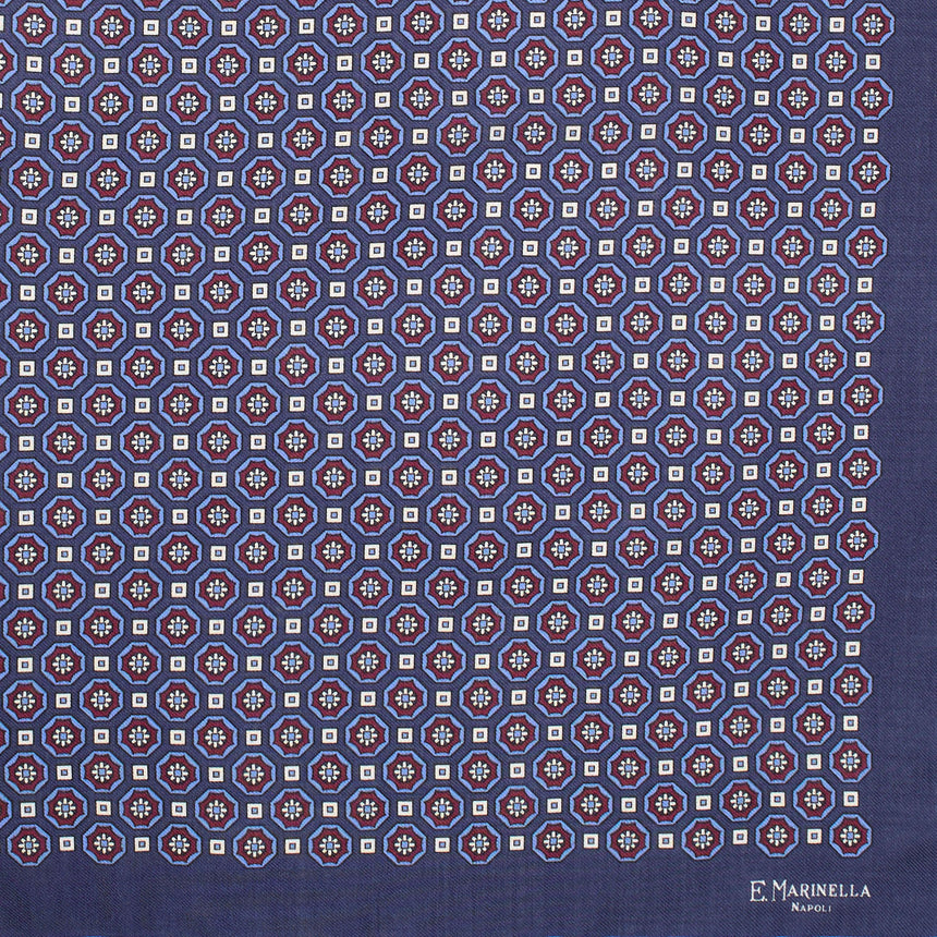 DARK BLUE WOOL, CASHMERE AND SILK SCARF 65