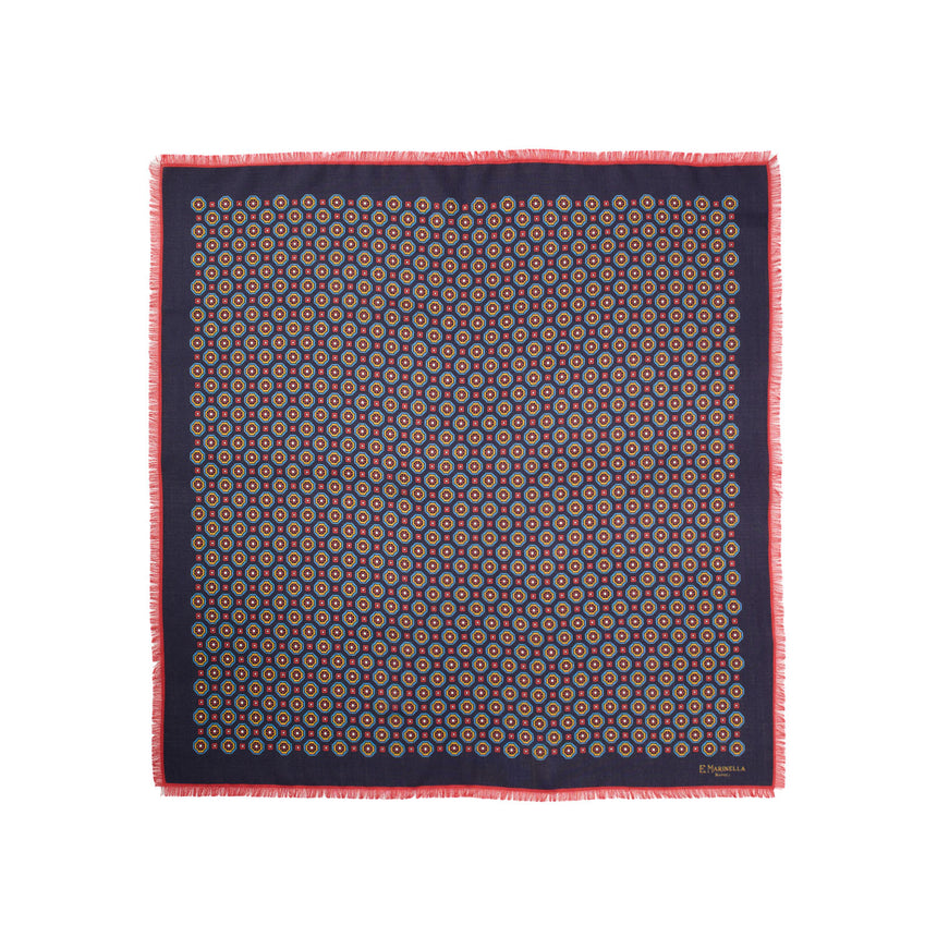 DARK BLUE WOOL, CASHMERE AND SILK SCARF 65