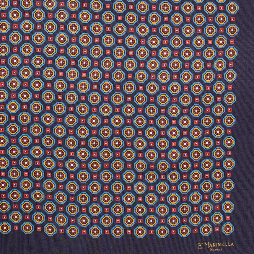 DARK BLUE WOOL, CASHMERE AND SILK SCARF 65