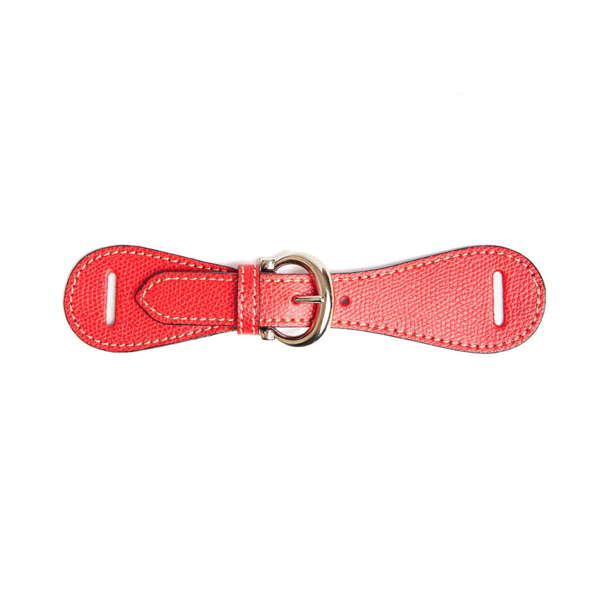 RED LEATHER SCARF-BUCKLE
