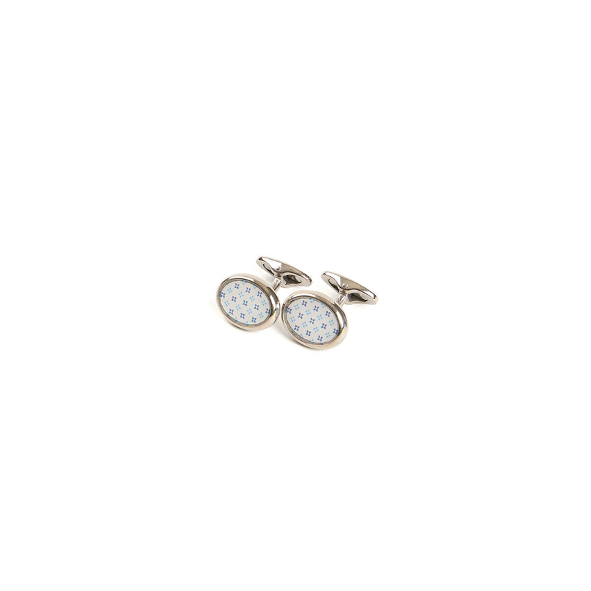 WHITE SILVER CUFFLINKS