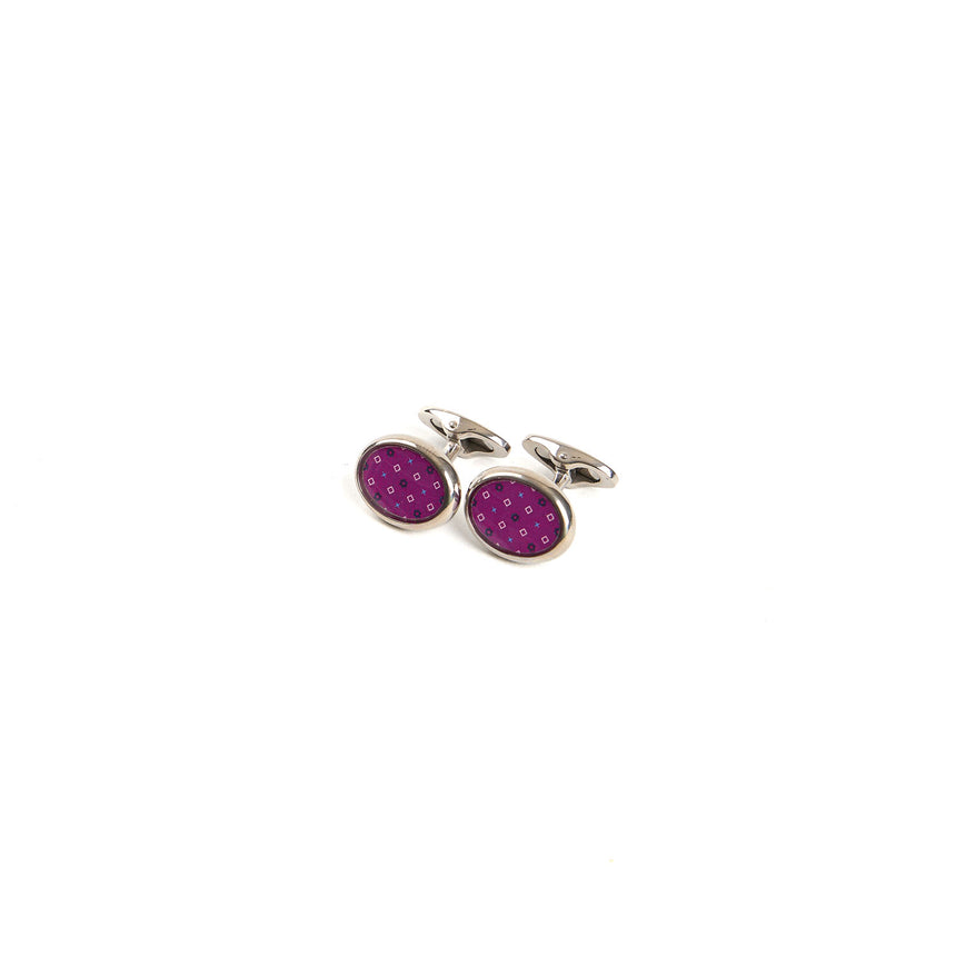 FUCHSIA SILVER CUFFLINKS