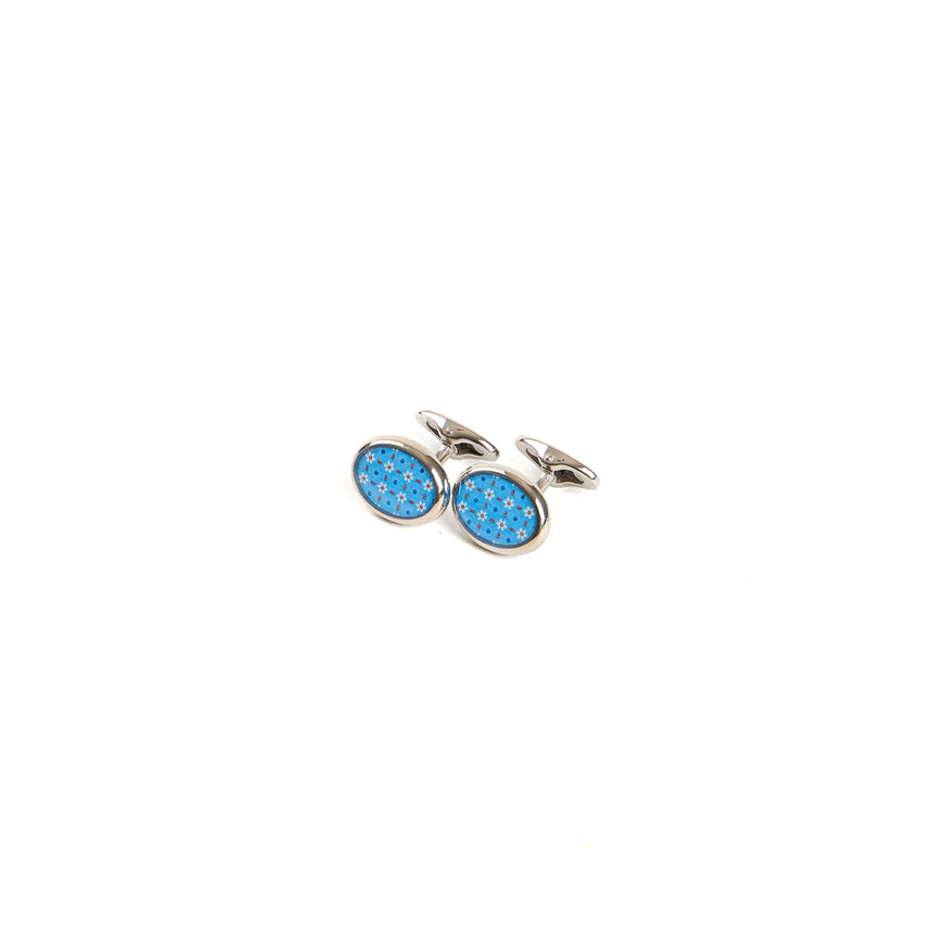 LIGHT BLUE SILVER CUFFLINKS