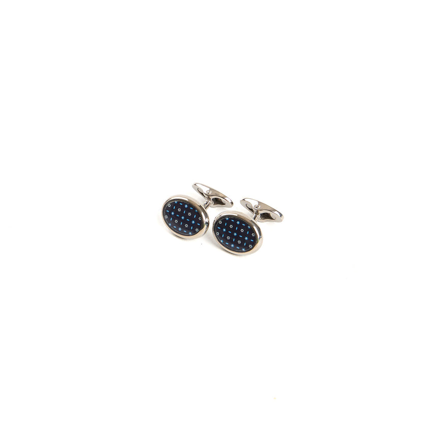DARK BLUE SILVER CUFFLINKS