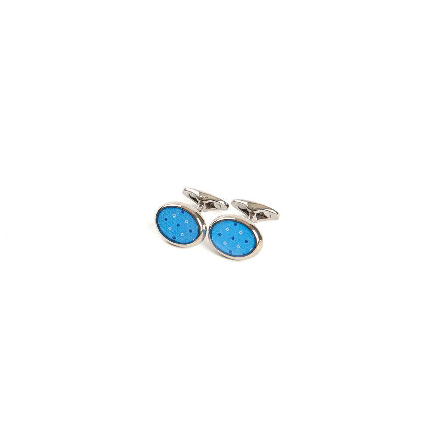 LIGHT BLUE SILVER CUFFLINKS