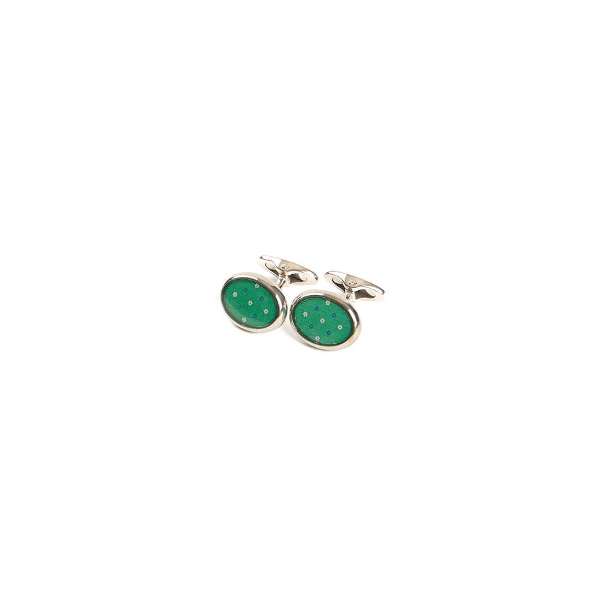 GREEN SILVER CUFFLINKS
