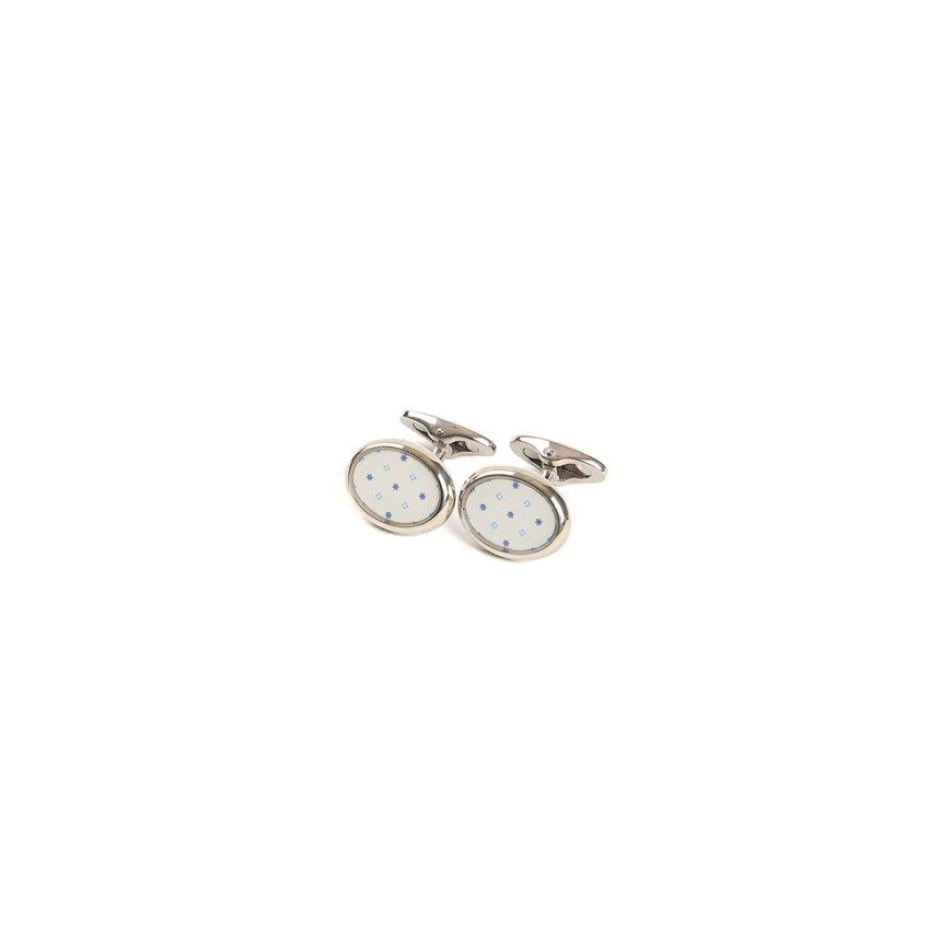 WHITE SILVER CUFFLINKS