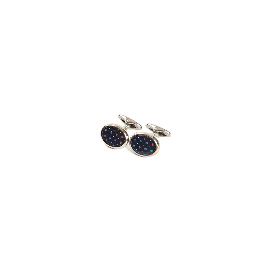 DARK BLUE SILVER CUFFLINKS