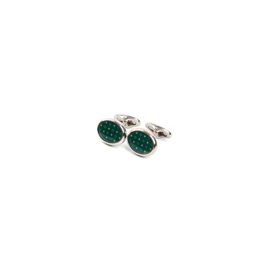GREEN SILVER CUFFLINKS