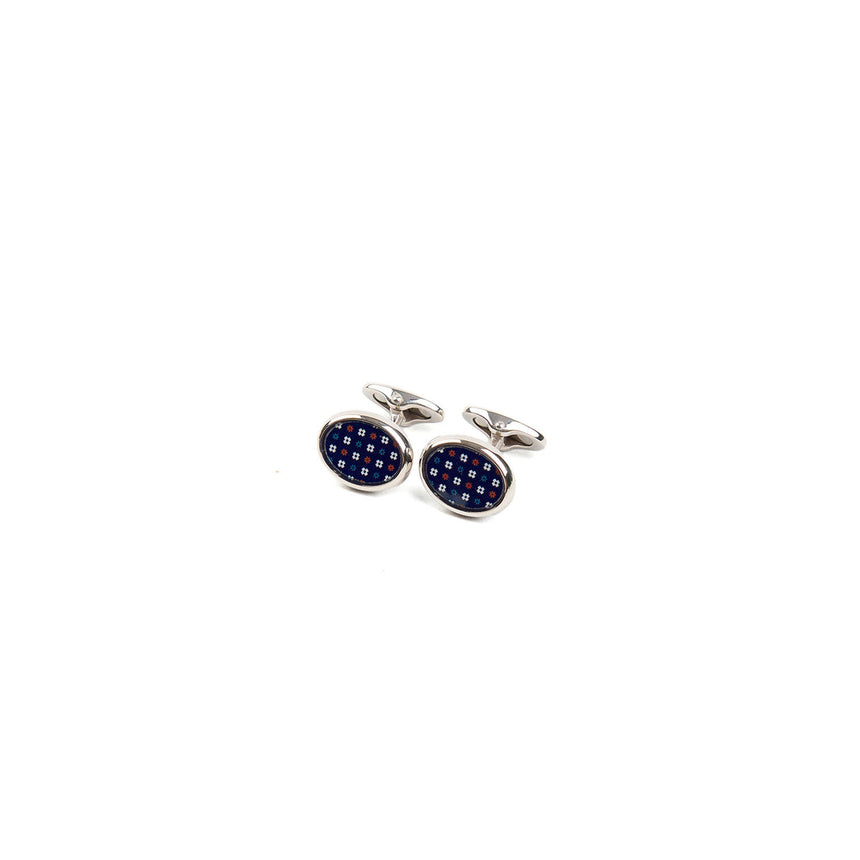 GEMELLI DA POLSO IN ARGENTO BLU