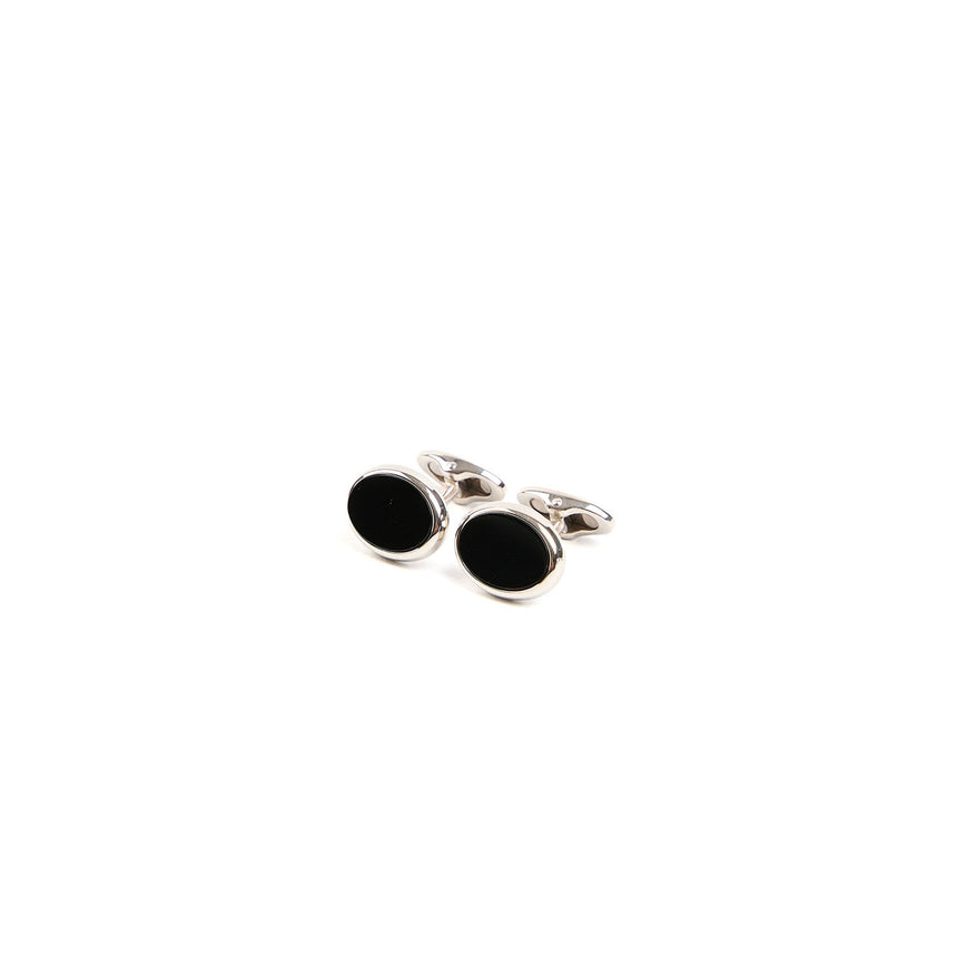 OVAL ONIX CUFFLINKS