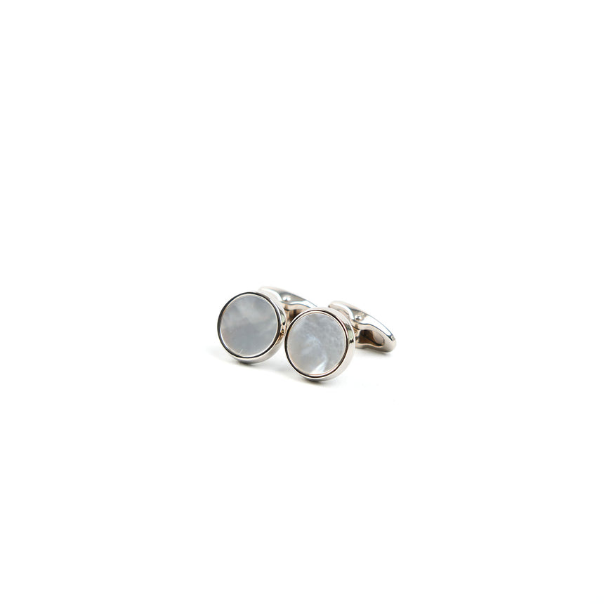 ROUND MOTHER OF PEARL CUFFLINKS