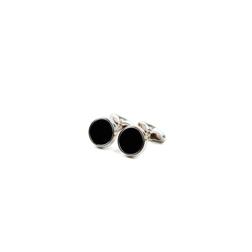 ROUND ONIX CUFFLINKS