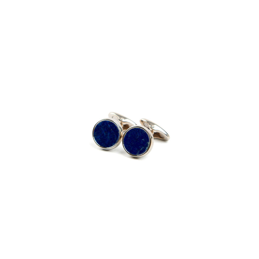 ROUND LAPIS CUFFLINKS