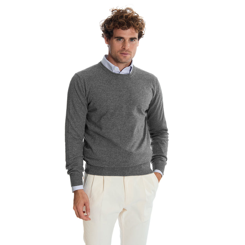 MAGLIONE GIROCOLLO GRIGIO CHIARO