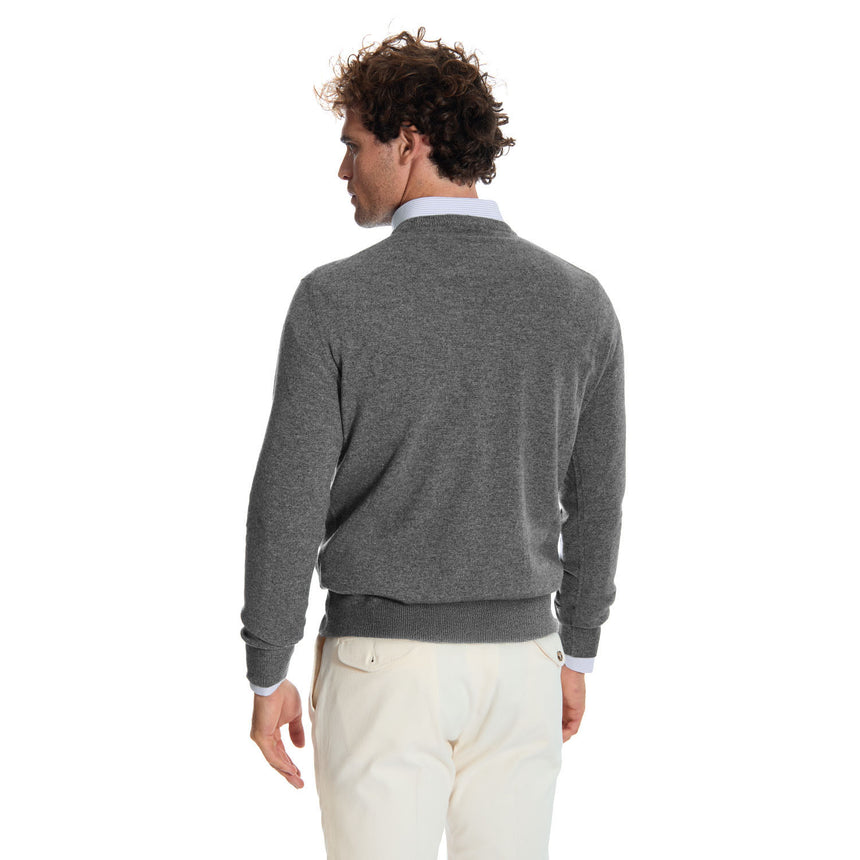 MAGLIONE GIROCOLLO GRIGIO CHIARO