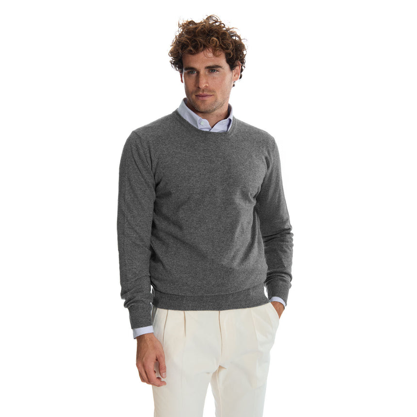 MAGLIONE GIROCOLLO GRIGIO CHIARO