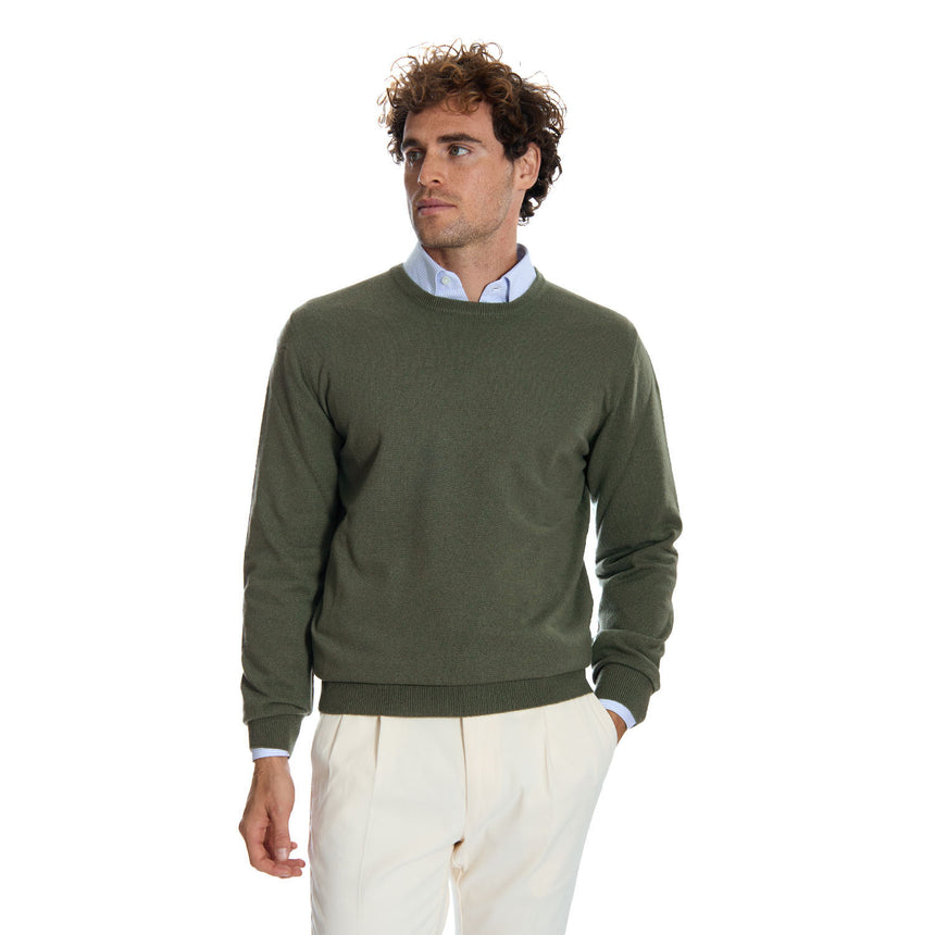 MAGLIONE GIROCOLLO VERDE SCURO