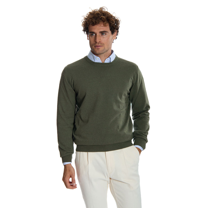 MAGLIONE GIROCOLLO VERDE SCURO