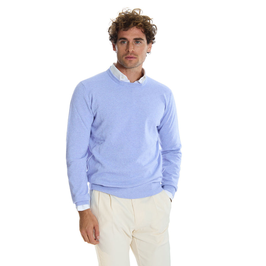 MAGLIONE GIROCOLLO AZZURRO